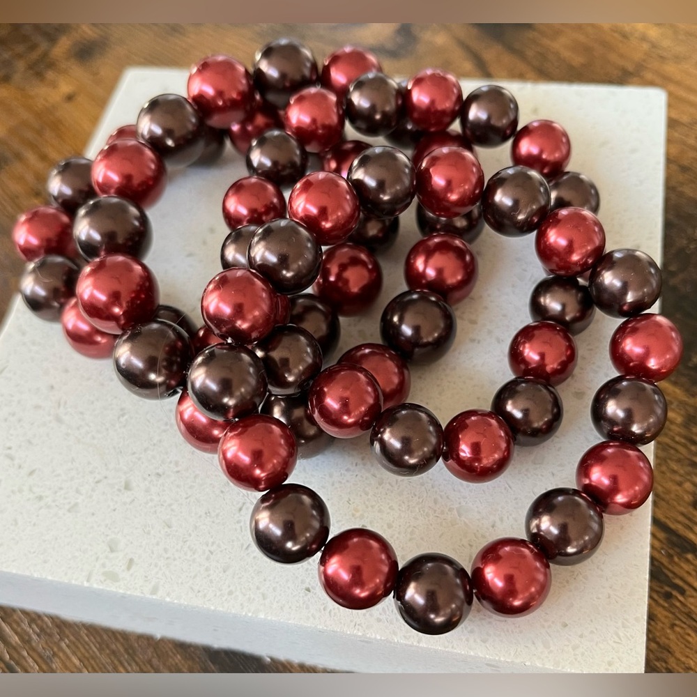 Chocolate Cherry Bubble Bracelet Set